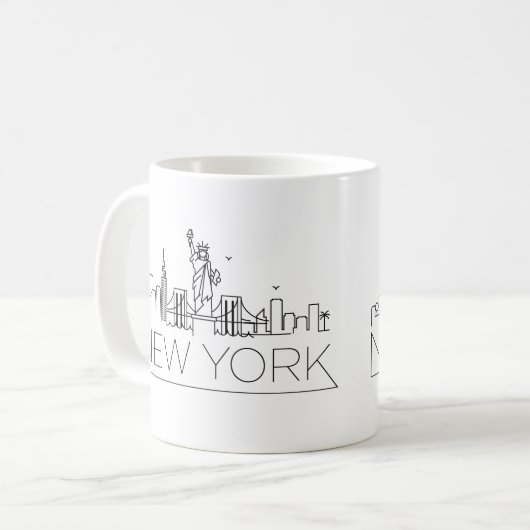 New York Stylized Skyline Koffiemok (Voorkant links)