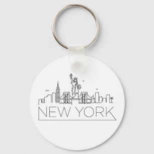 New York Stylized Skyline Sleutelhanger