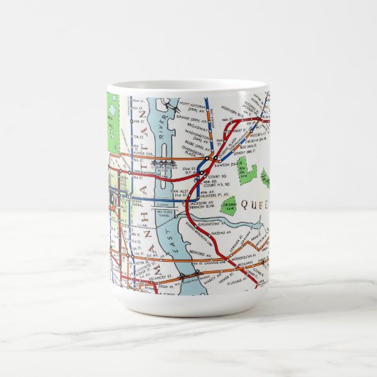 New York Subway Map 15 oz Classic White Mok (Center)