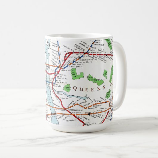 New York Subway Map 15 oz Classic White Mok (Voorkant rechts)