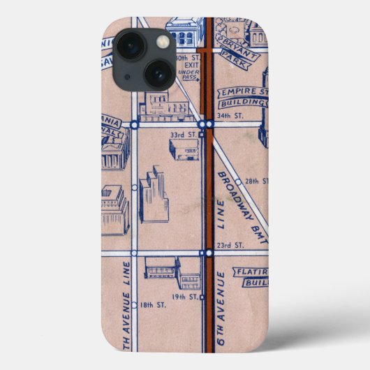 NEW YORK SUBWAY MAP, 1940 2 Case-Mate iPhone CASE (Achterkant)