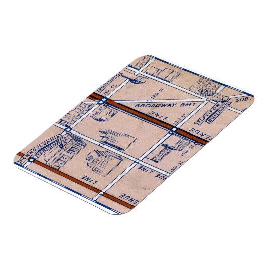 NEW YORK SUBWAY MAP, 1940 2 MAGNEET (Linkerzijde)