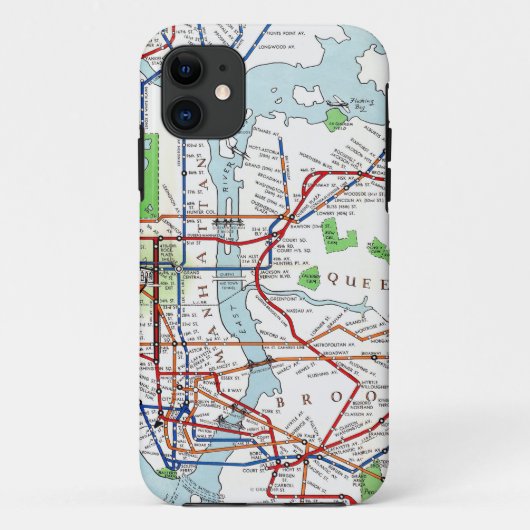 New York: Subway Map, 1940 Case-Mate iPhone Case (Achterkant)