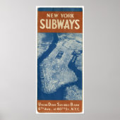 NEW YORK SUBWAY MAP 1940 POSTER (Voorkant)