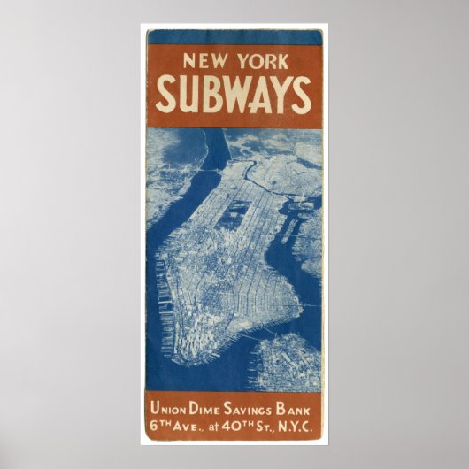 NEW YORK SUBWAY MAP 1940 POSTER (Voorkant)