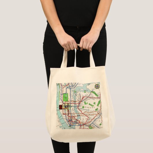 New York: Subway Map, 1940 Tote Bag (Voorkant (product))