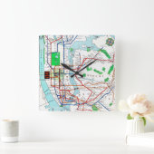 New York: Subway Map, 1940 Vierkante Klok (Huis)