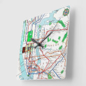 New York: Subway Map, 1940 Vierkante Klok (Hoek)