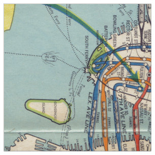 New York Subway map fabric Stof