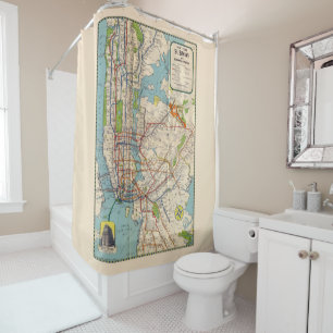 New York Subway Map Shower Curtain Douchegordijn