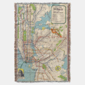  New York Subway Map Throw Blanket Deken (Voorkant Verticaal)