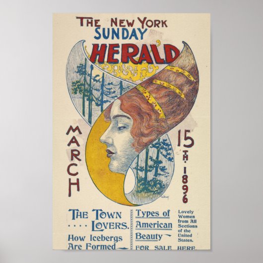 New York Sunday Herald Hoesje Poster (Voorkant)