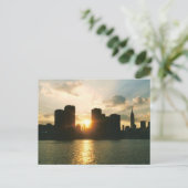 New York Sunset Briefkaart (Staand voorkant)