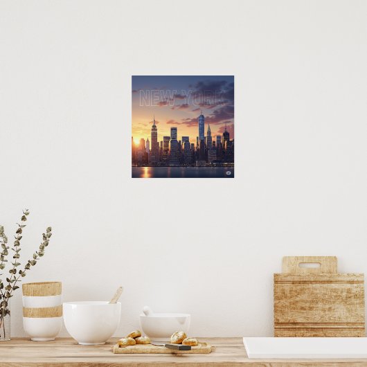 New York Sunset Poster (Keuken)