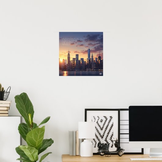New York Sunset Poster (Thuiskantoor)