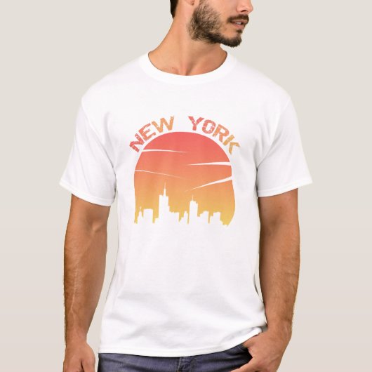 New York Sunset Skyline T-shirt (Voorkant)