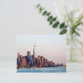 New York Sunset Skyline Uitzicht of World Trade Ce Briefkaart (Staand voorkant)