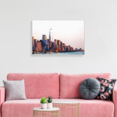 New York Sunset Skyline Uitzicht of World Trade Ce Canvas Afdruk (Insitu (Woonkamer))