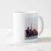 New York Sunset Skyline Uitzicht of World Trade Ce Grote Koffiekop (Voorkant rechts)