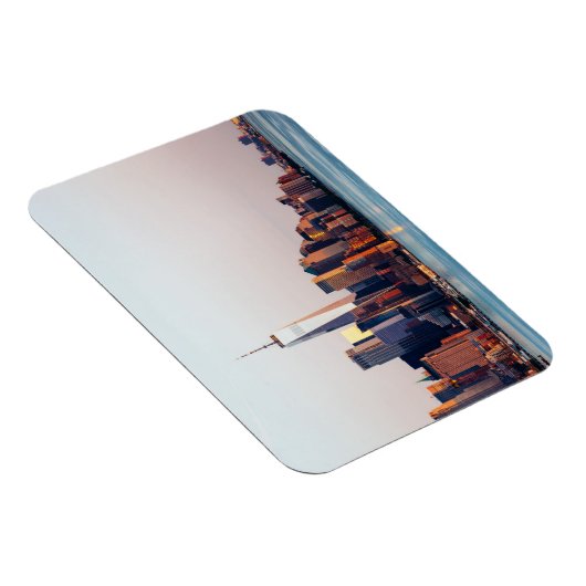 New York Sunset Skyline Uitzicht of World Trade Ce Magneet (Rechterzijde)