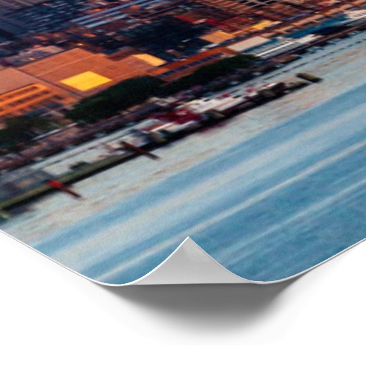 New York Sunset Skyline Uitzicht of World Trade Ce Poster (Hoek)