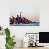 New York Sunset Skyline Uitzicht of World Trade Ce Poster (Thuiskantoor)