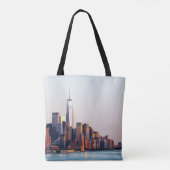 New York Sunset Skyline Uitzicht of World Trade Ce Tote Bag (Achterkant)