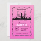 New York Sweet Sixteen Uitnodiging (Voorkant)