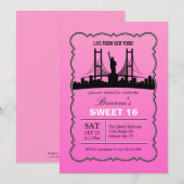 New York Sweet Sixteen Uitnodiging (Voorkant / Achterkant)