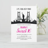 New York Sweet Zestien Uitnodiging (Staand voorkant)