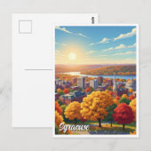 New York Syracuse Reizen Briefkaart (Voorkant / Achterkant)