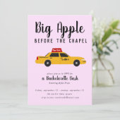 New York Taxi Big Apple Bachelorette Party Kaart (Staand voorkant)