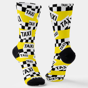 New York Taxi Cab Patroon Geel Sokken