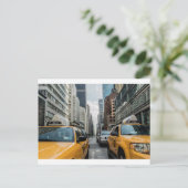 New York Taxi Cabs in de stad Briefkaart (Staand voorkant)