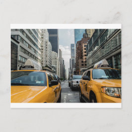 New York Taxi Cabs in de stad Briefkaart