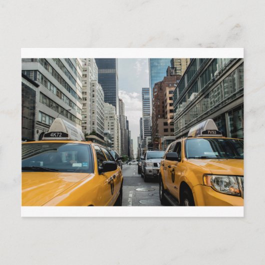 New York Taxi Cabs in de stad Briefkaart (Voorkant)