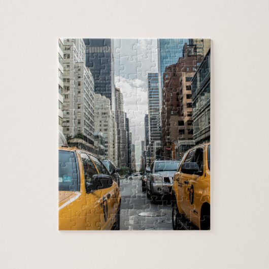 New York Taxi Cabs in de stad Legpuzzel (Verticaal)