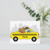 New York Taxi Dog Briefkaart (Staand voorkant)