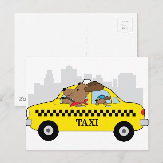 New York Taxi Dog Briefkaart (Voorkant / Achterkant)