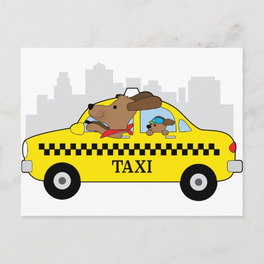 New York Taxi Dog Briefkaart (Voorkant)