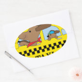 New York Taxi Dog Ovale Sticker (Envelop)