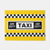 New York Taxi Driver Off Duty Geel Zwart Wit Deurmat (Voorkant)