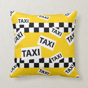 New York Taxi Driver Yellow Taxi Cab Pattern Kussen