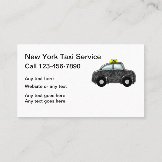 New York Taxi Service Visitekaartje (Achterkant)