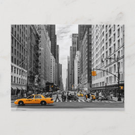 New York Taxi Urban City Kleur Pop Fotografie Briefkaart