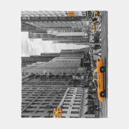 New York Taxi Urban City Kleur Pop Fotografie Fleece Deken