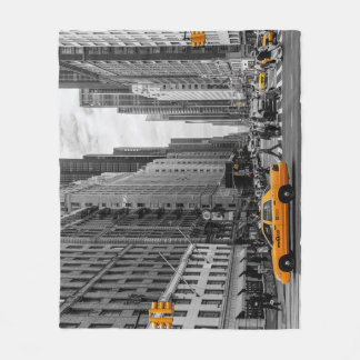 New York Taxi Urban City Kleur Pop Fotografie Fleece Deken