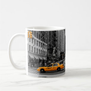New York Taxi Urban City Kleur Pop Fotografie Koffiemok