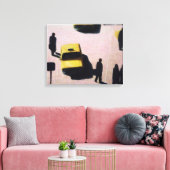 New York Taxis 1990 Canvas Afdruk (Insitu (Woonkamer))