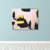 New York Taxis 1990 Canvas Afdruk (Insitu (Houten vloer))